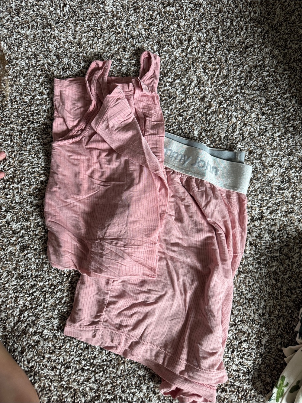 Tommy John Dusty Pink Ribbed Tank & Shorts Sleep Set